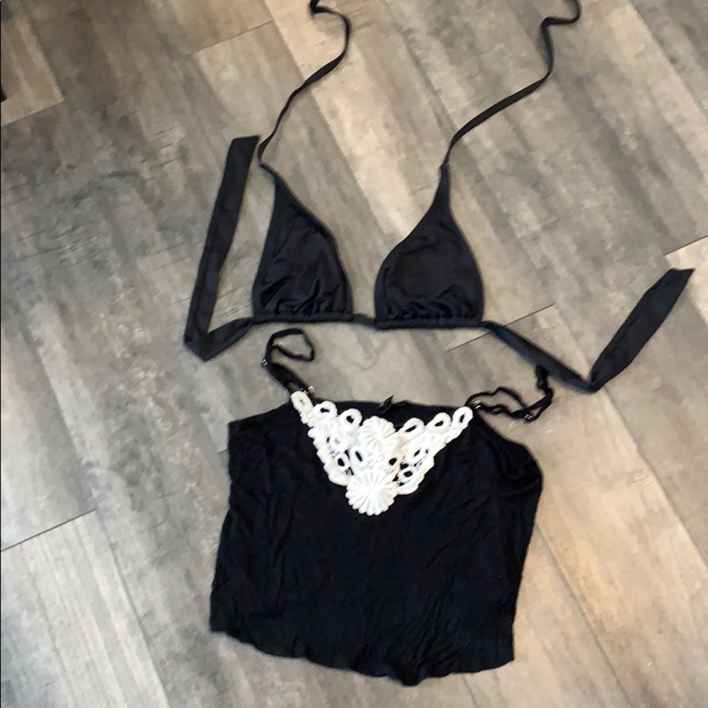 Bathing suit top and crop shirt